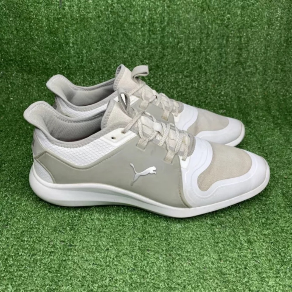 Puma Mens Ignite Fasten 8 Disc‎ Golf White/Silver  SZ 8.5 US Men's Shoes